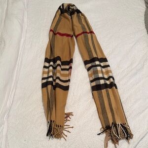 Classic Tan Plaid Scarf